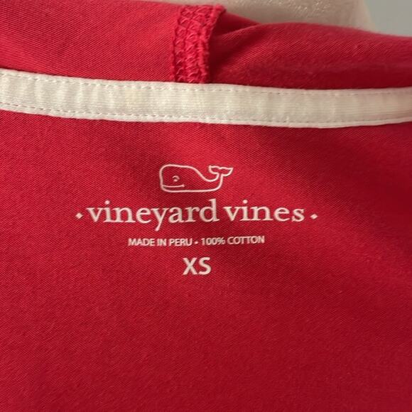 NWOT vineyard vines 100% cotton white and hot pink swimsuit cover up - Picture 5 of 5